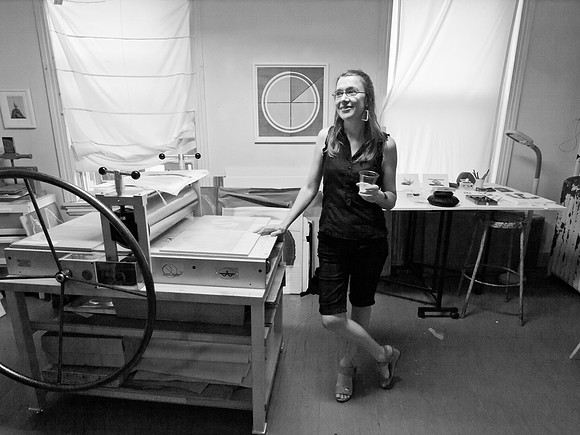 In her Studio