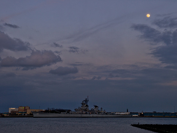 Moon over the Delaware River